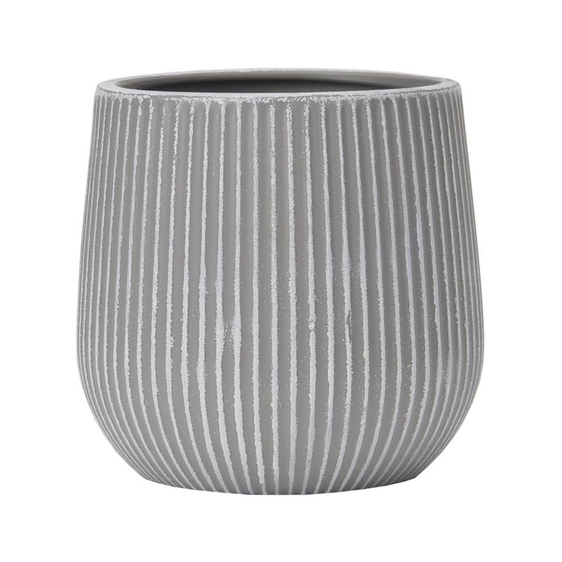 Imitation cement round striped PP plastic flower pot