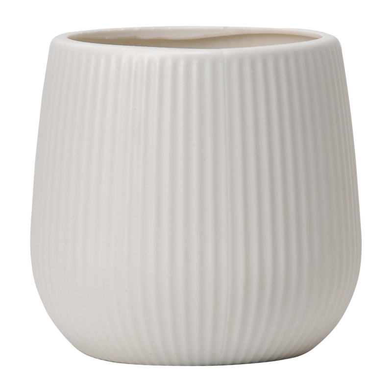 Imitation cement round striped PP plastic flower pot