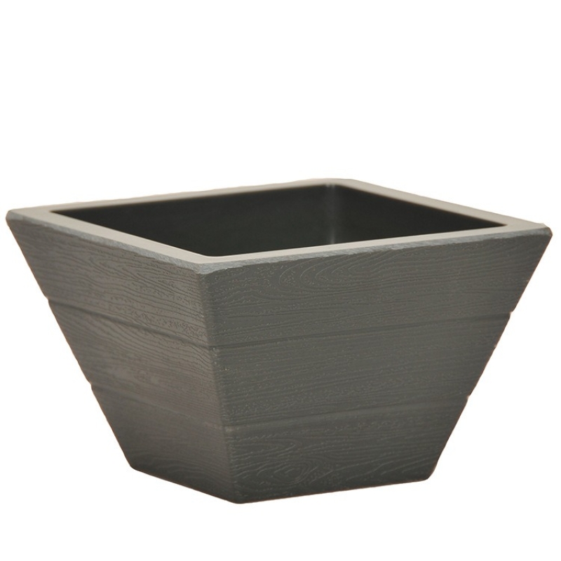 Wood grain PP plastic flower pots without hole
