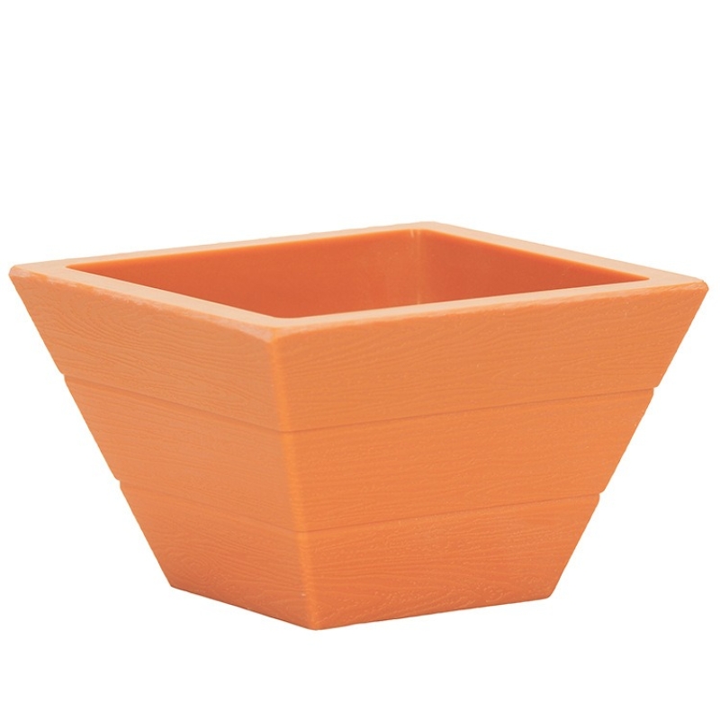 Wood grain PP plastic flower pots without hole