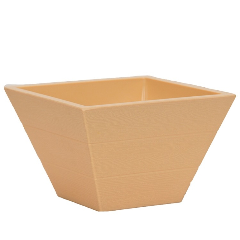 Wood grain PP plastic flower pots without hole