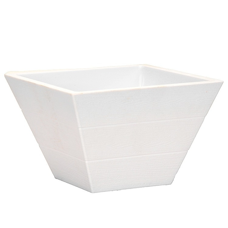 Wood grain PP plastic flower pots without hole