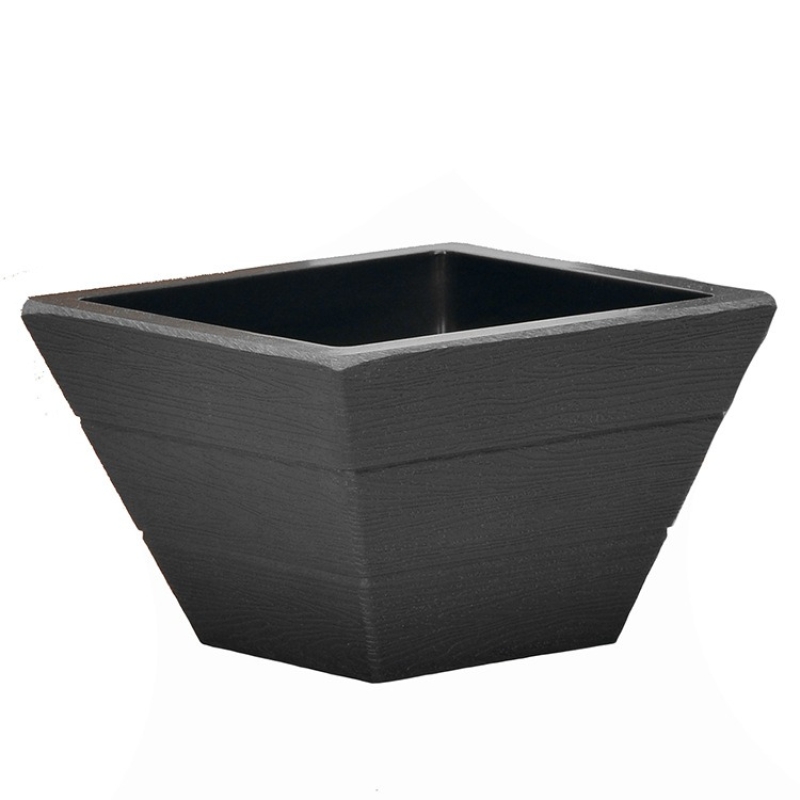 Wood grain PP plastic flower pots without hole