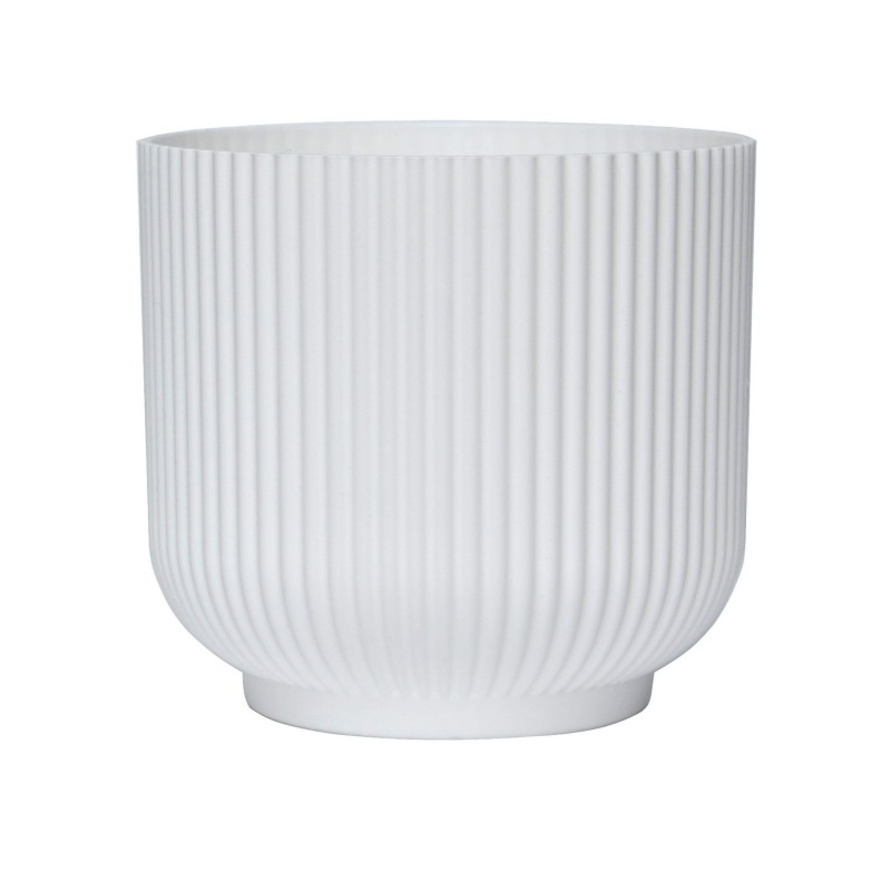 Multi-colored round flower pots without saucers