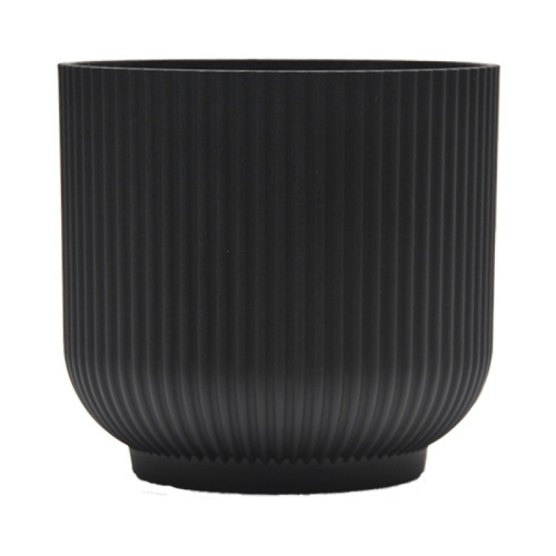 Multi-colored round flower pots without saucers