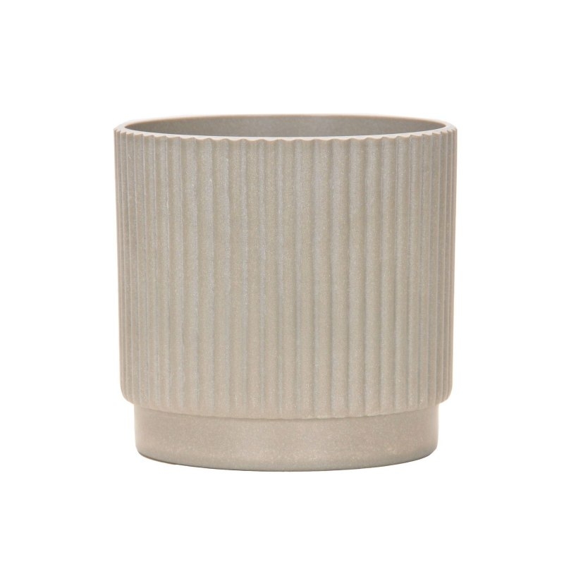 Striped non-porous plastic flower pot