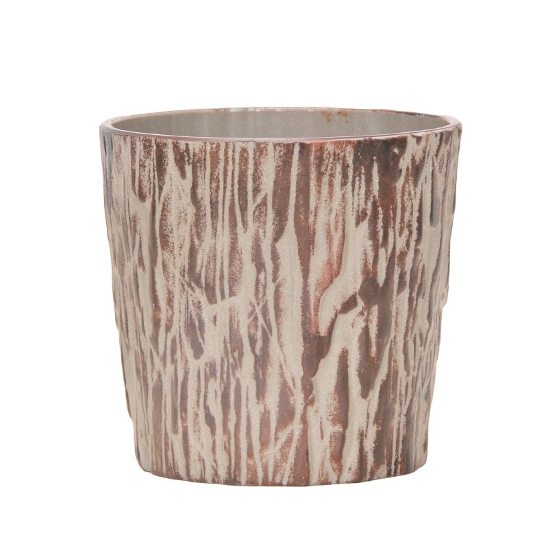 Imitation bark plastic flower pots