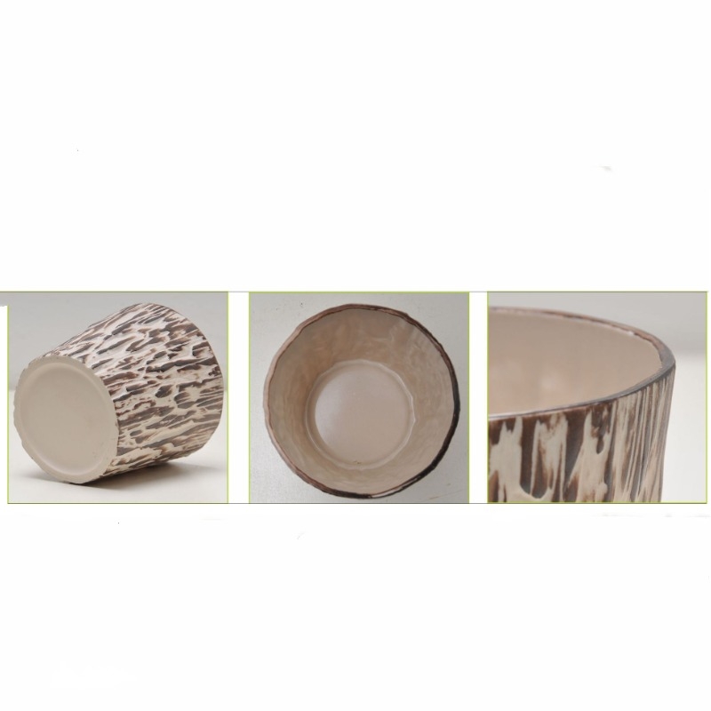 Imitation bark plastic flower pots