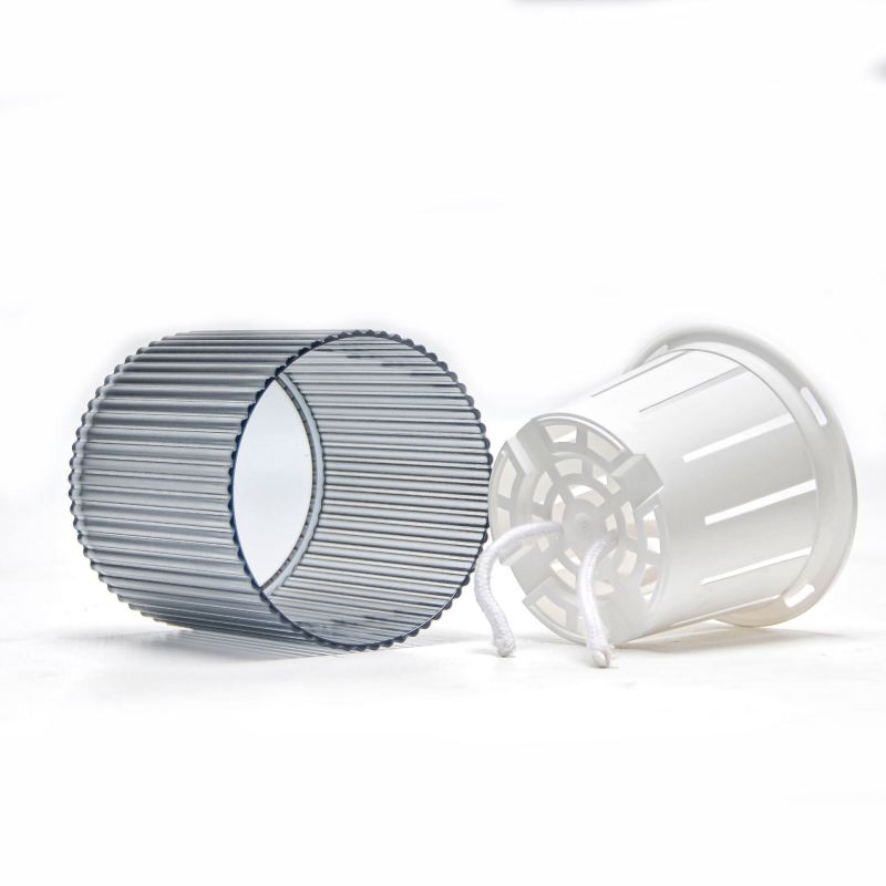 Vertical striped transparent self-absorbing plastic flower pot