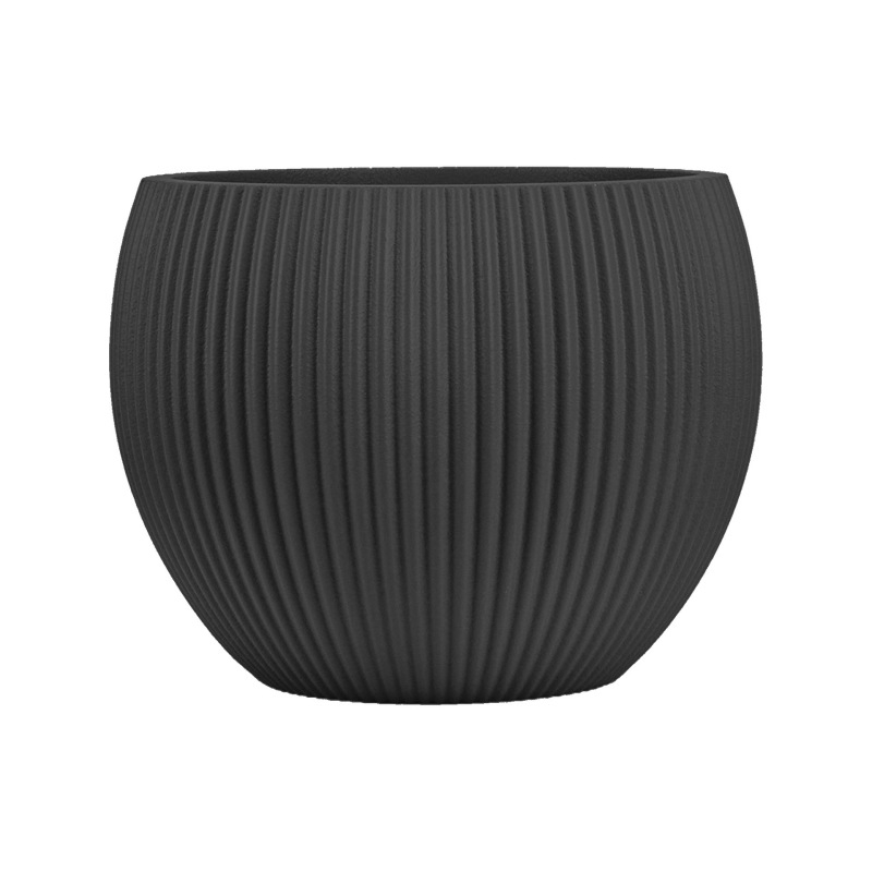 Striped plastic large flower pot
