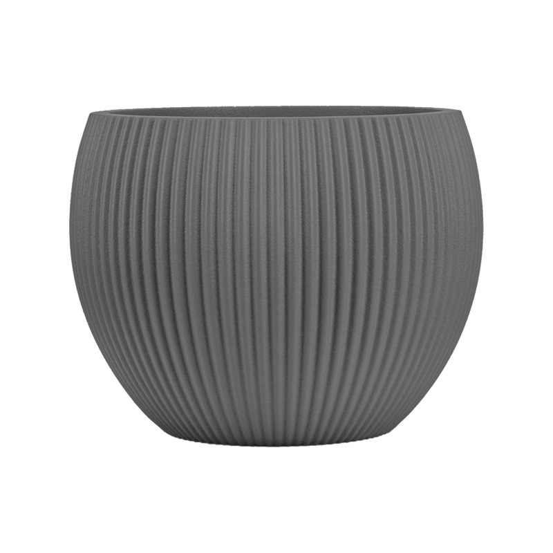 Striped plastic large flower pot