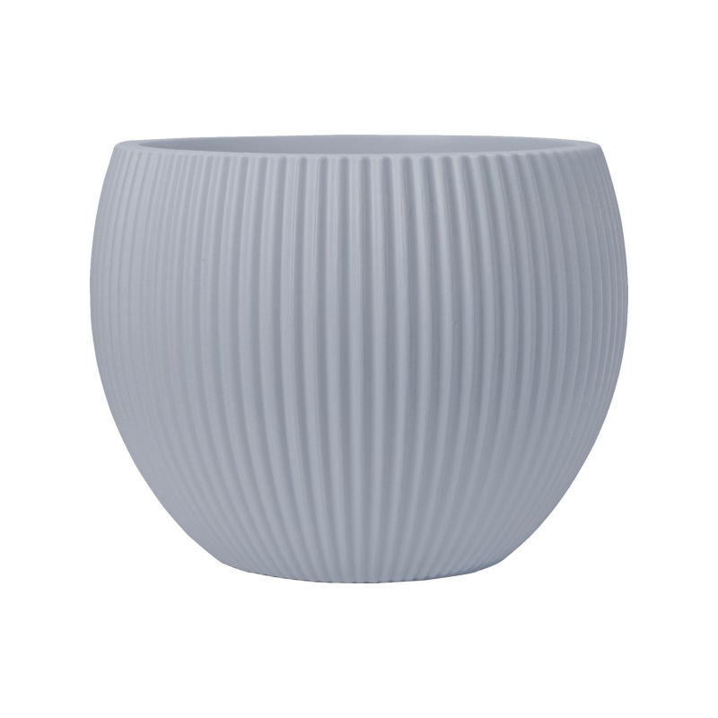 Striped plastic large flower pot