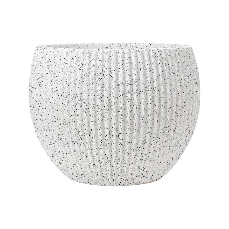 Striped plastic large flower pot