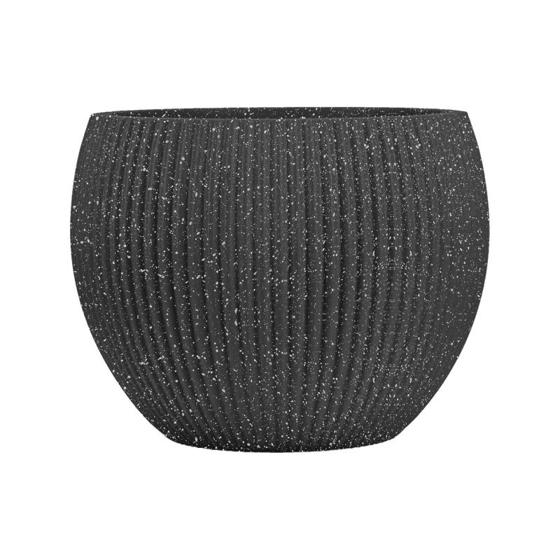 Striped plastic large flower pot