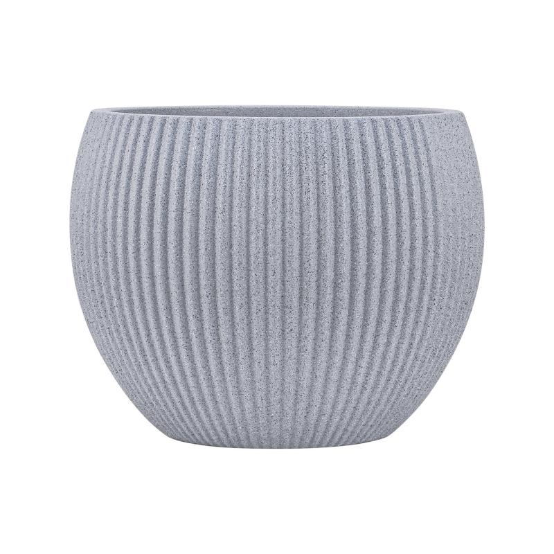 Striped plastic large flower pot