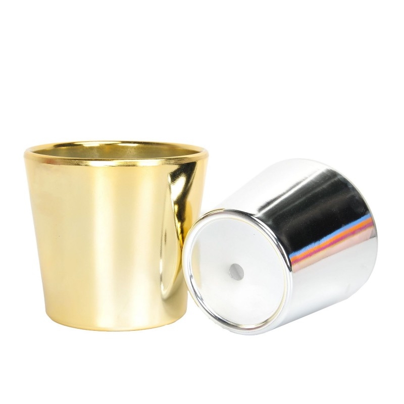 Electroplated plastic flower pots