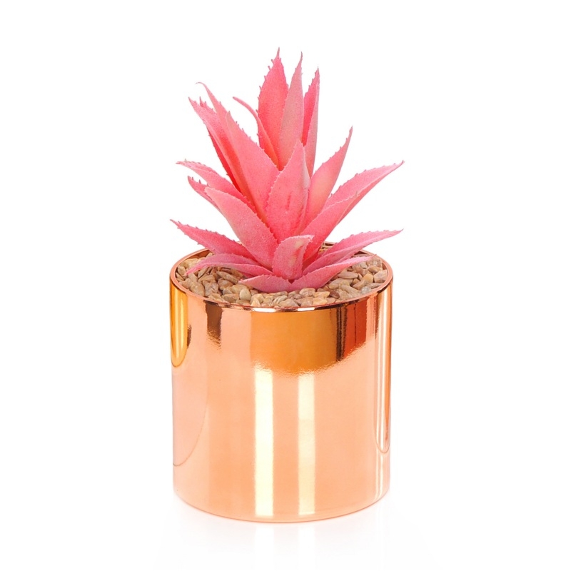 Electroplated cylindrical plastic flower pot