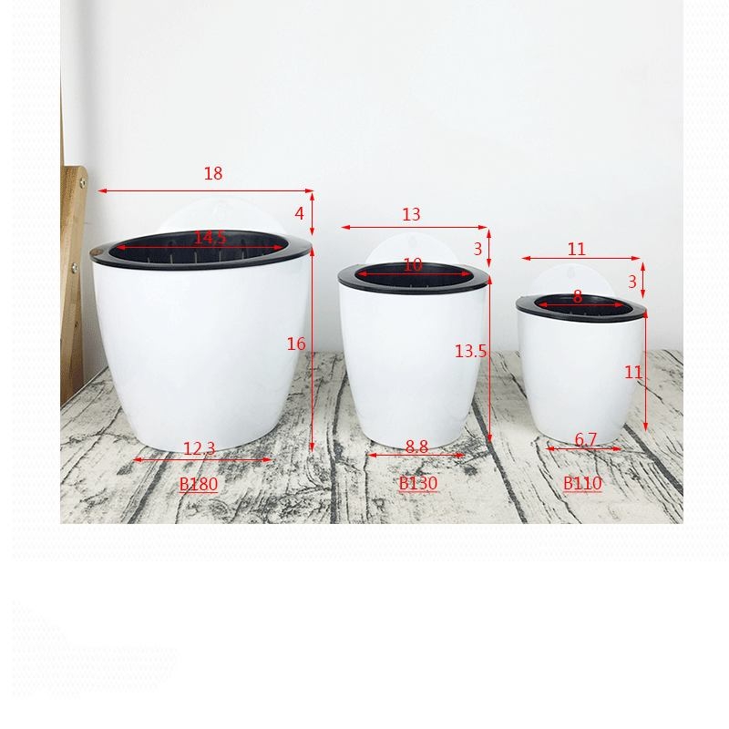 Plastic hangable flower pot with absorbent cotton rope