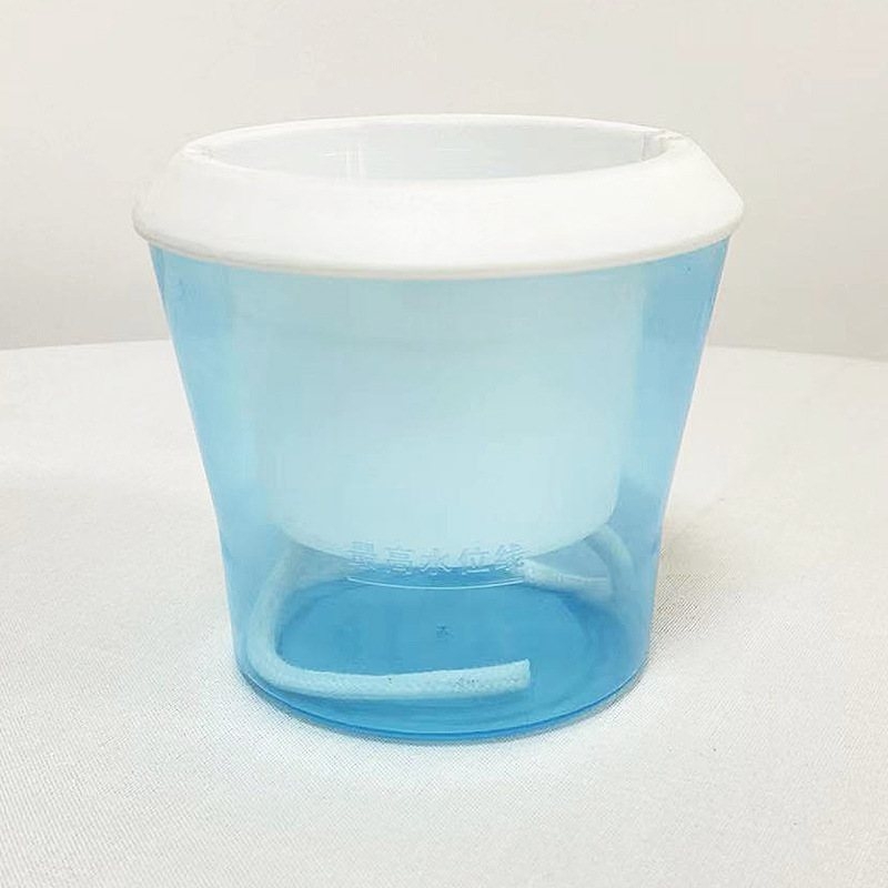 Automatic water-absorbing transparent plastic flower pot