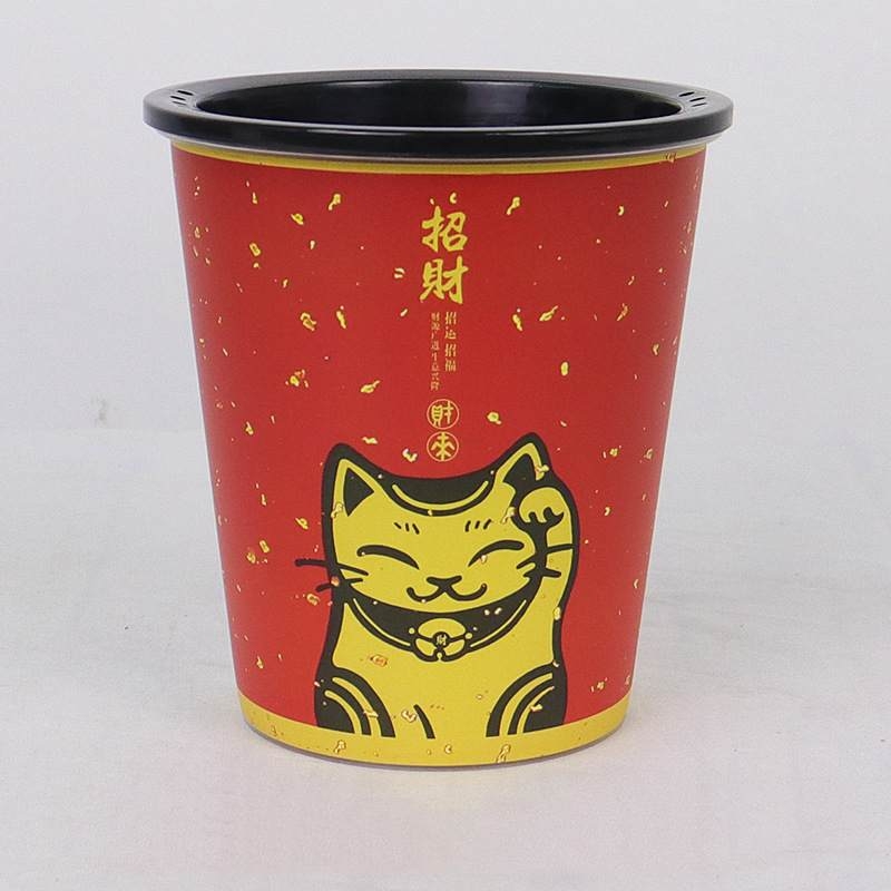 Painted plastic flower pots