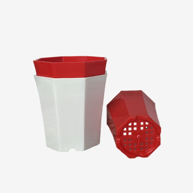 Simple octagonal plastic flower pot