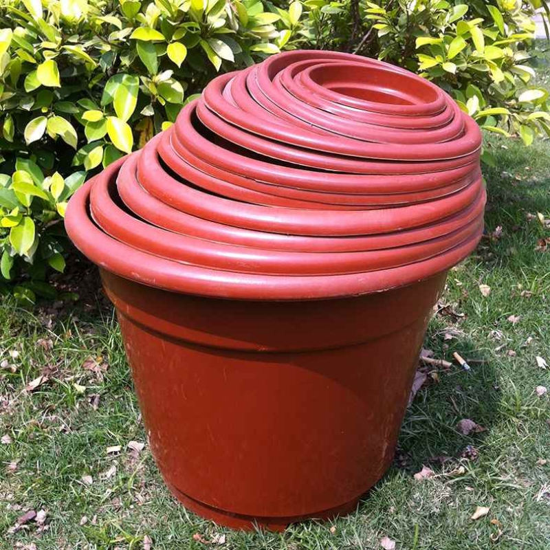 Wholesale red plastic flower pots