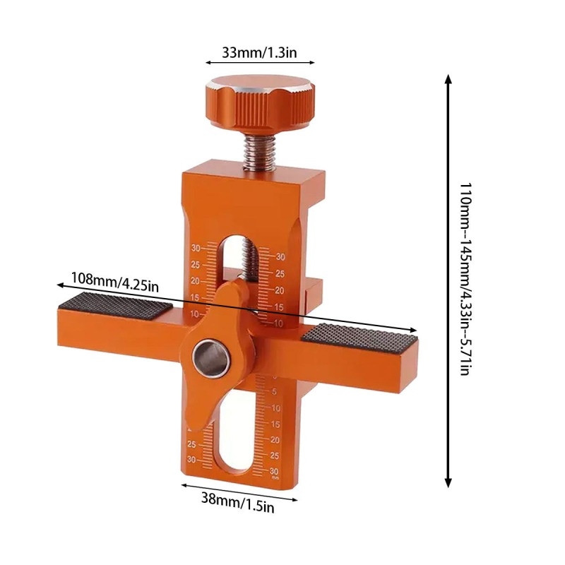 Aluminum alloy cabinet door installation aid