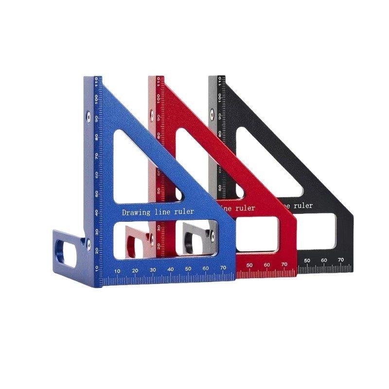 Aluminum alloy metric/imperial 45°/90° scale ruler