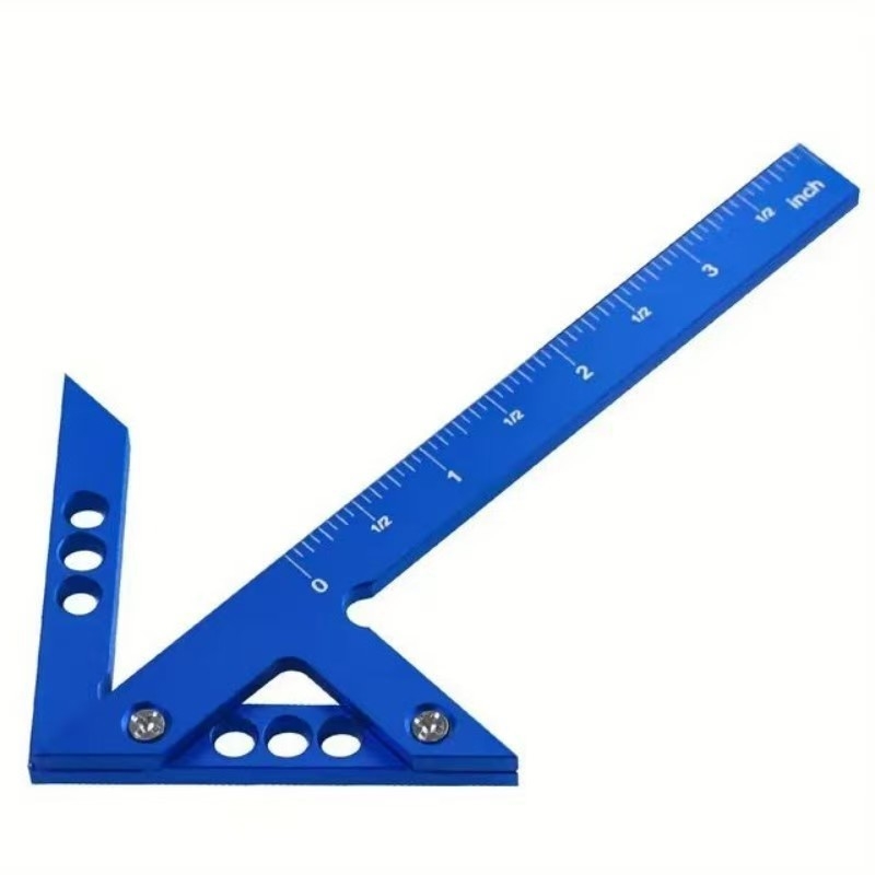 45-degree angle woodworking measuring ruler with aluminum alloy center marking