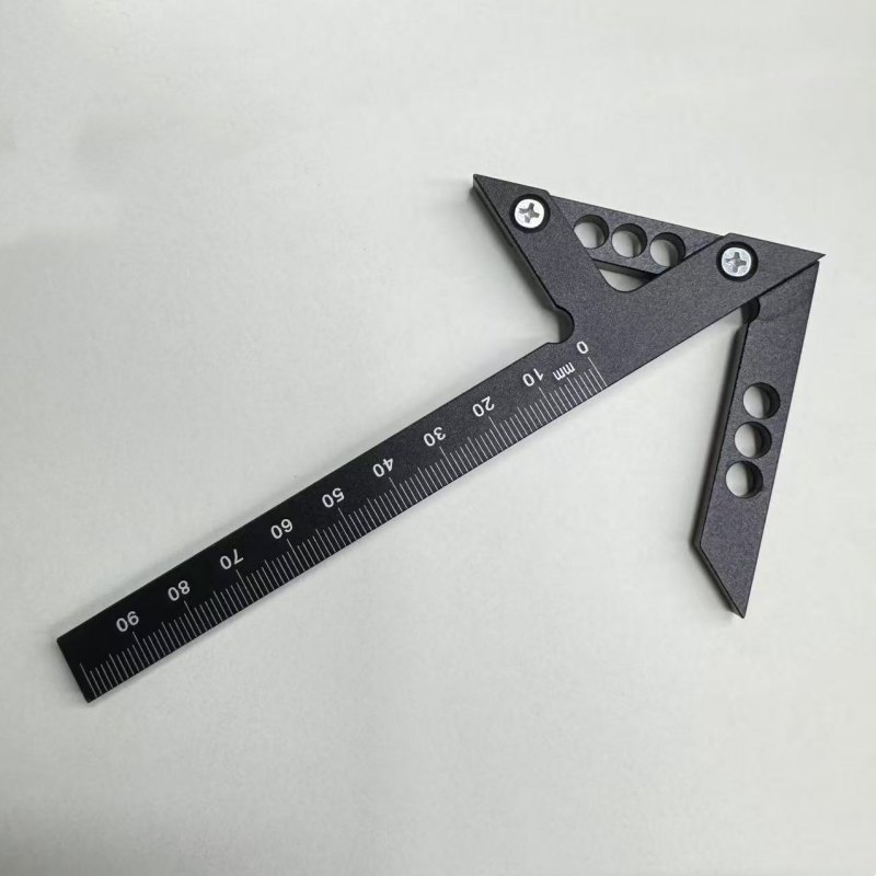 45-degree angle woodworking measuring ruler with aluminum alloy center marking