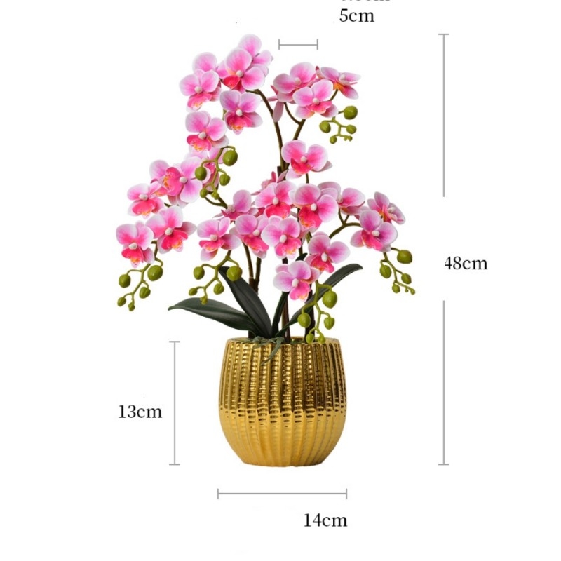 Artificial Phalaenopsis orchids with flowerpots