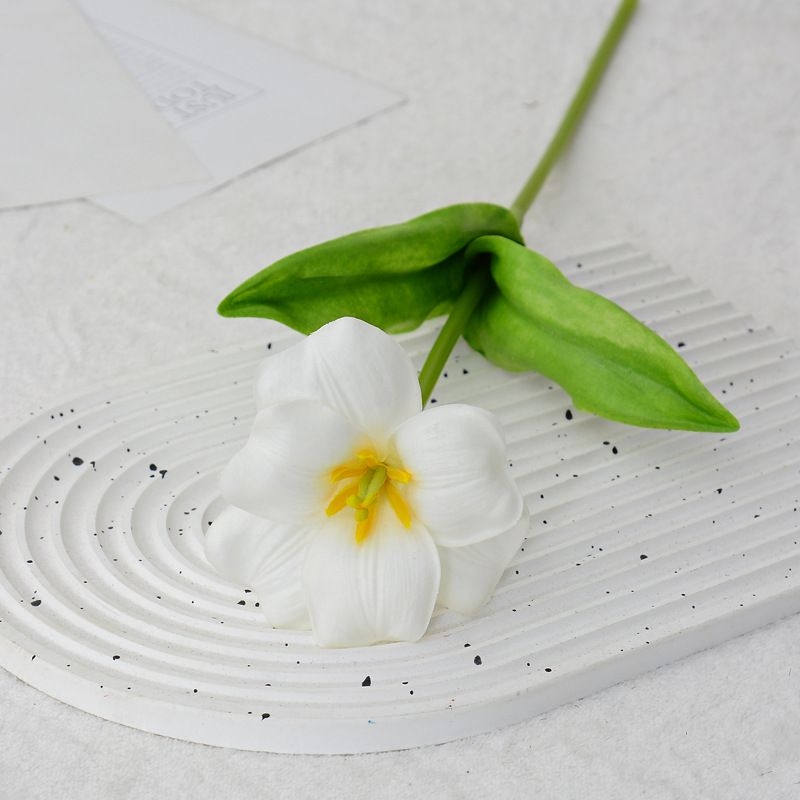 Artificial tulips in bloom