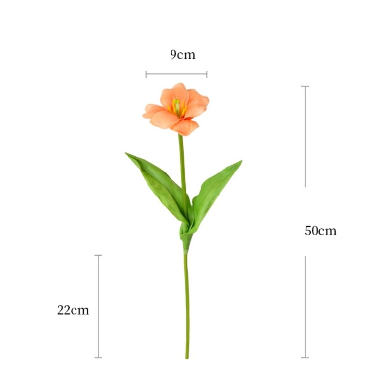 Artificial tulips in bloom