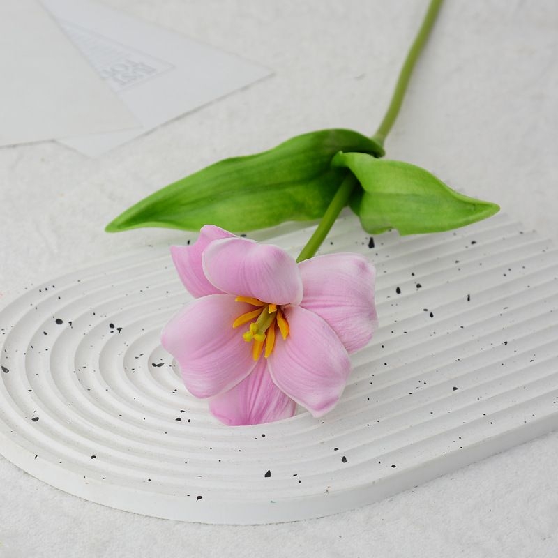 Artificial tulips in bloom