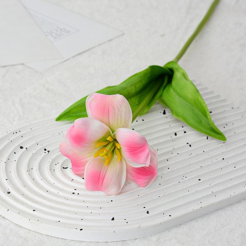 Artificial tulips in bloom