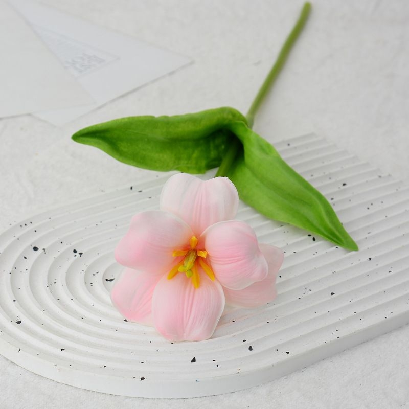 Artificial tulips in bloom