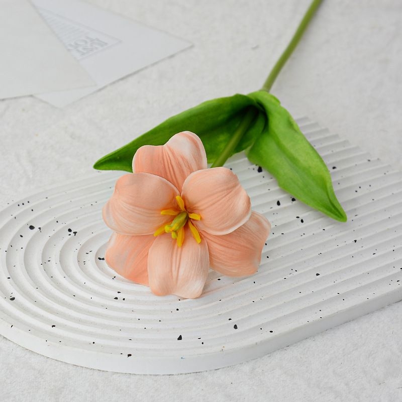 Artificial tulips in bloom