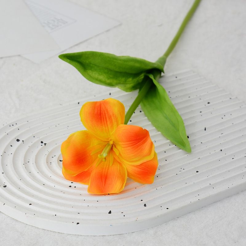 Artificial tulips in bloom