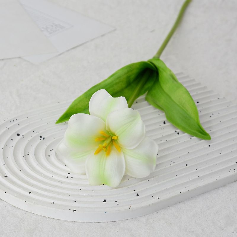 Artificial tulips in bloom