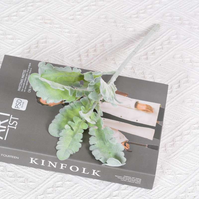 Silver chrysanthemum and rabbit ear artificial plants