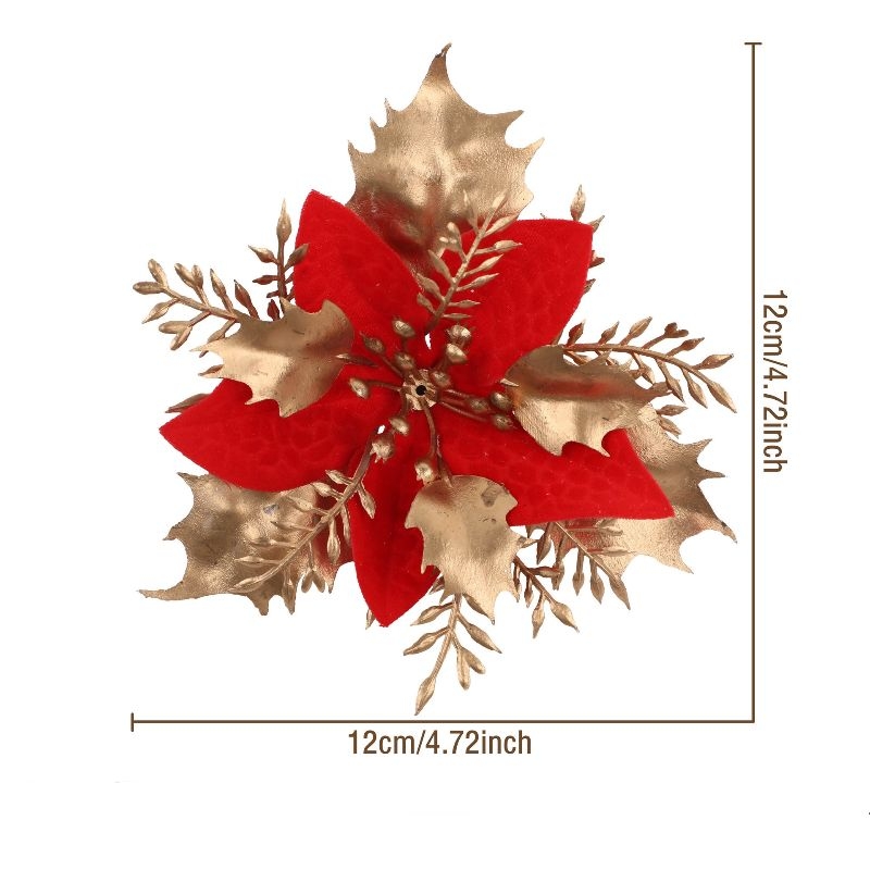 Artificial flower heads for hanging on Christmas trees