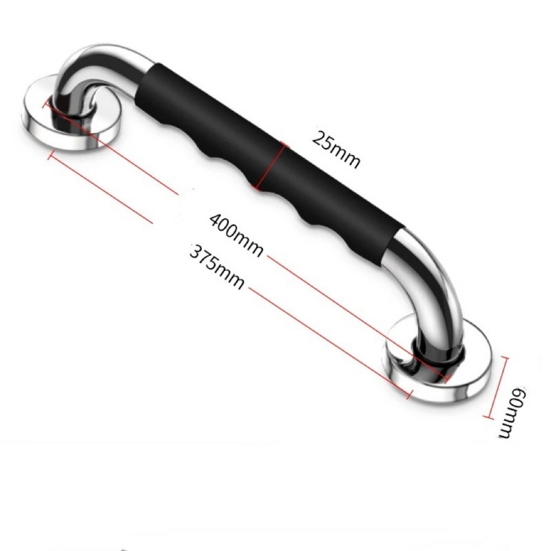 Dia25mm 201 stainless steel 300-600mm silicone handle bathroom grab bar wholesale