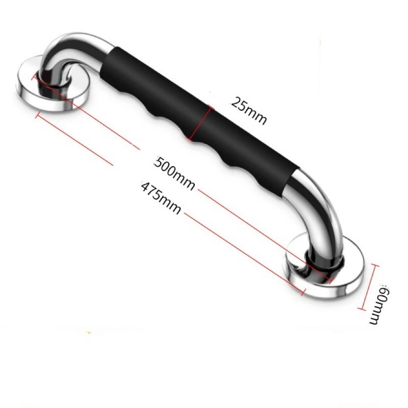 Dia25mm 201 stainless steel 300-600mm silicone handle bathroom grab bar wholesale