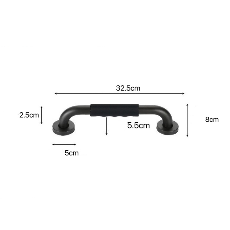 Dia25mm Matte black stainless steel silicone armrest