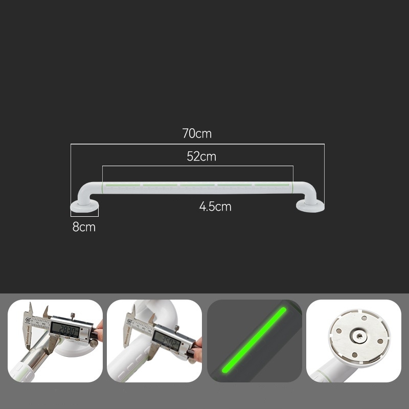 30 to 100 cm toilet safety grab bar with glow-in-the-dark strip