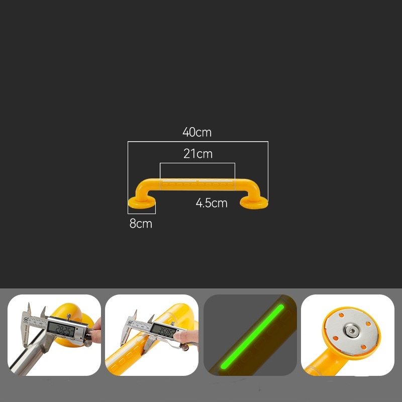 30 to 100 cm toilet safety grab bar with glow-in-the-dark strip