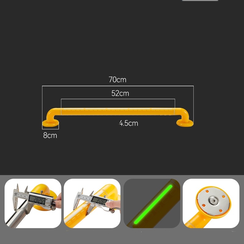 30 to 100 cm toilet safety grab bar with glow-in-the-dark strip