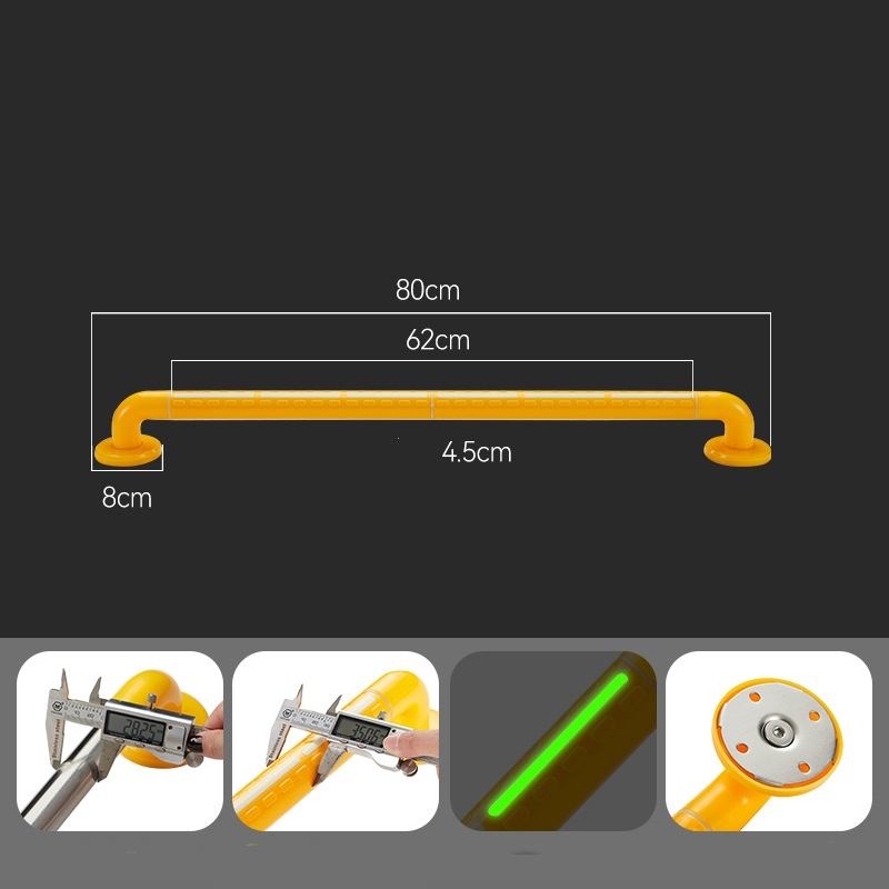 30 to 100 cm toilet safety grab bar with glow-in-the-dark strip