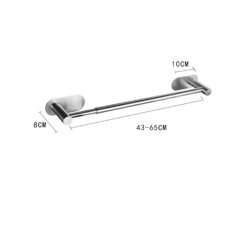 Stainless steel no-drill scalable towel bar