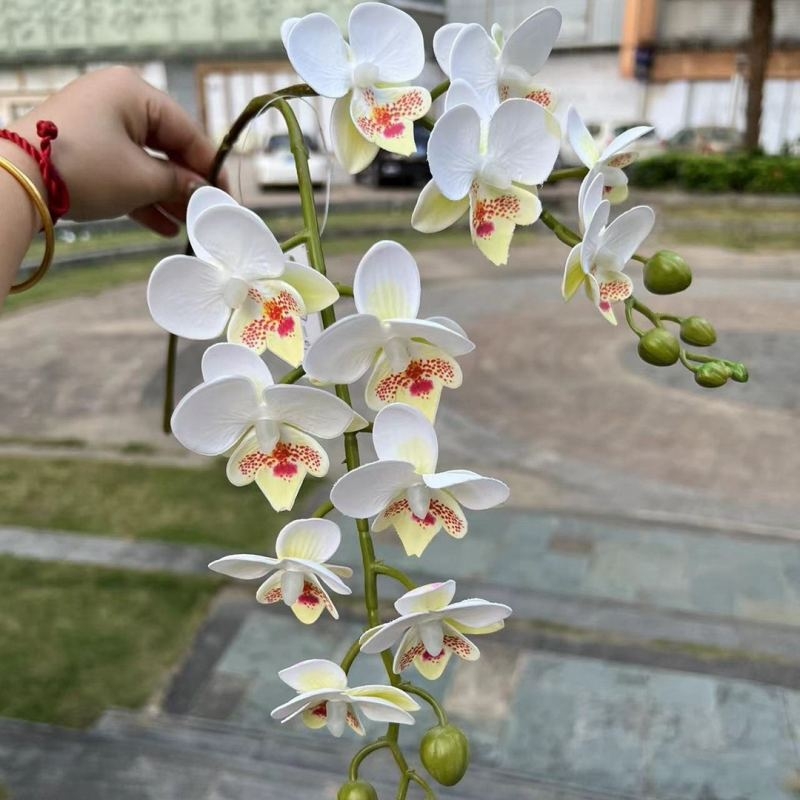 Two branches of artificial butterfly orchids